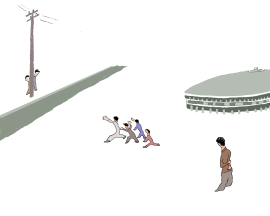 16. 과연 길 저편의 전봇대 뒤에 꼬마 둘이 서 있었다.jpg